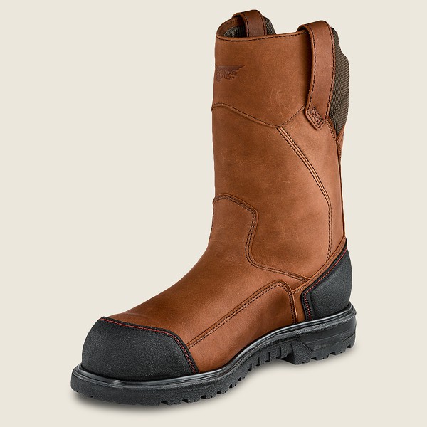 Safety Støvler Herre - Red Wing Brnr Xp - 11-Inch Waterproof Toe Pull-On - Brune/Sort - YPOLCB-189